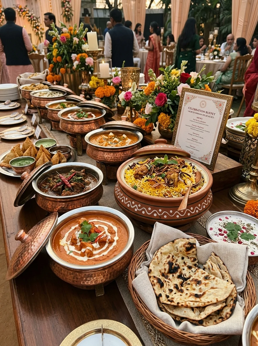 Madras Spices North Indian catering buffet spread for 30 to 50 people